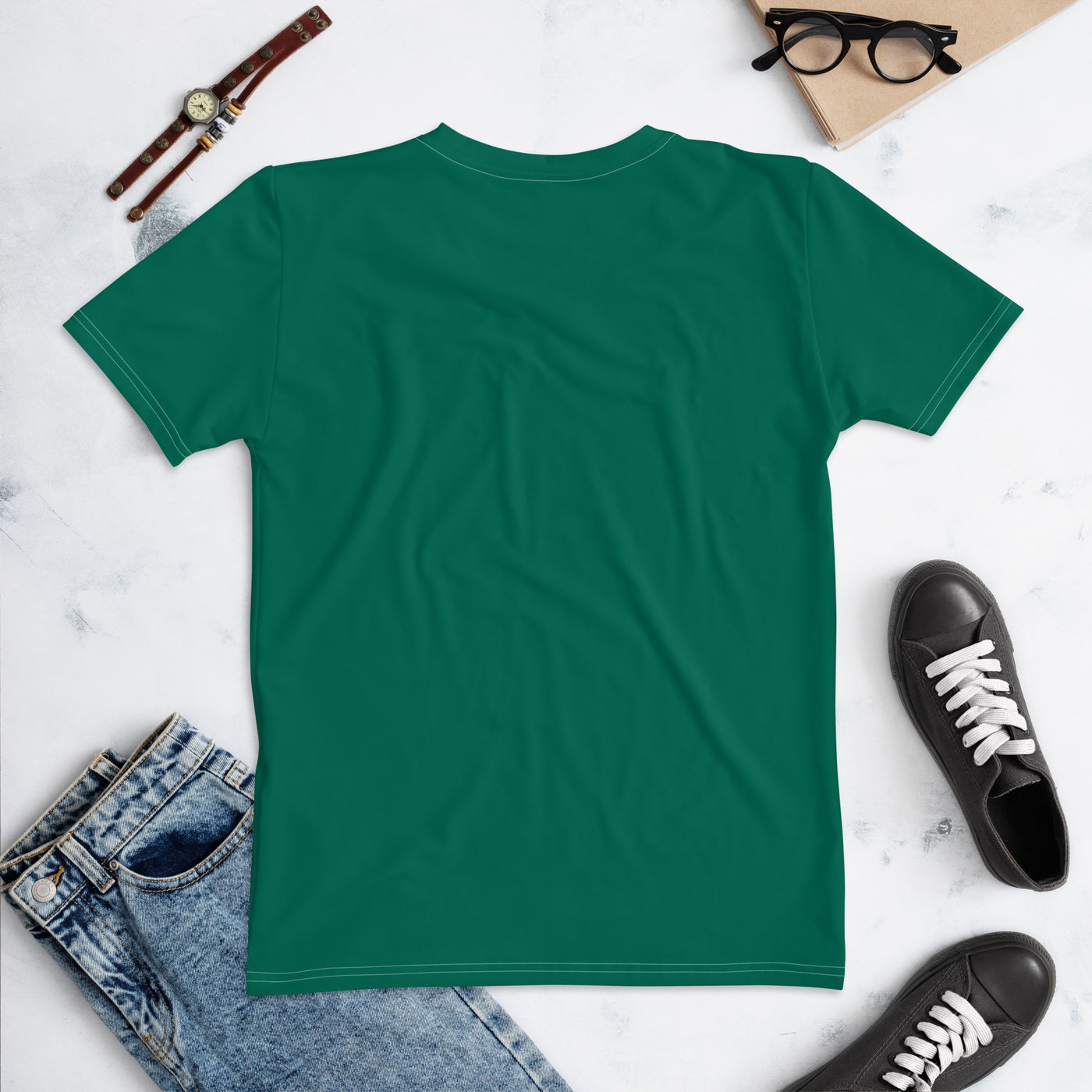 Women's-moisture-wicking-green-tee