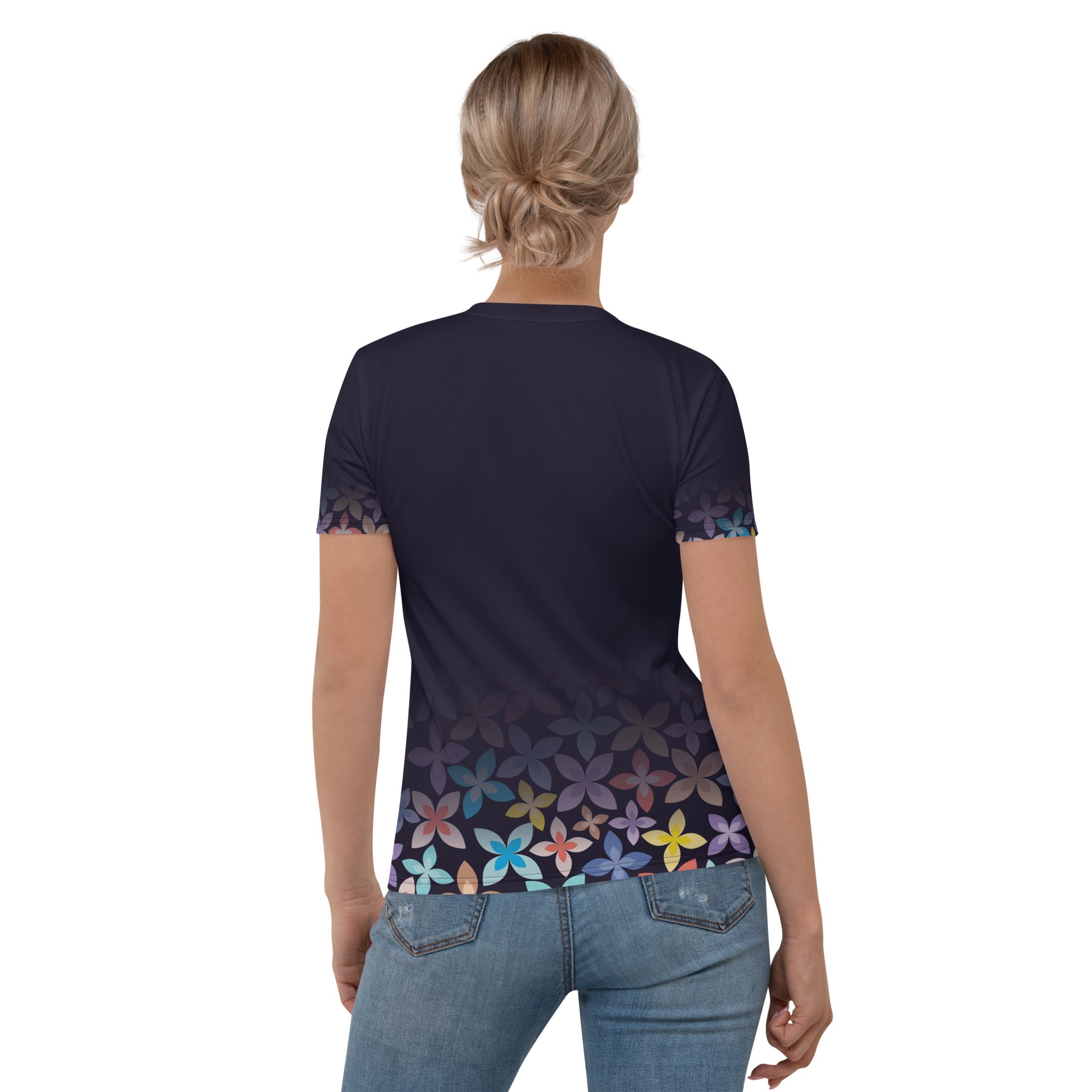 Women's-moisture-wicking-navy-blue-spin-wheel-tee