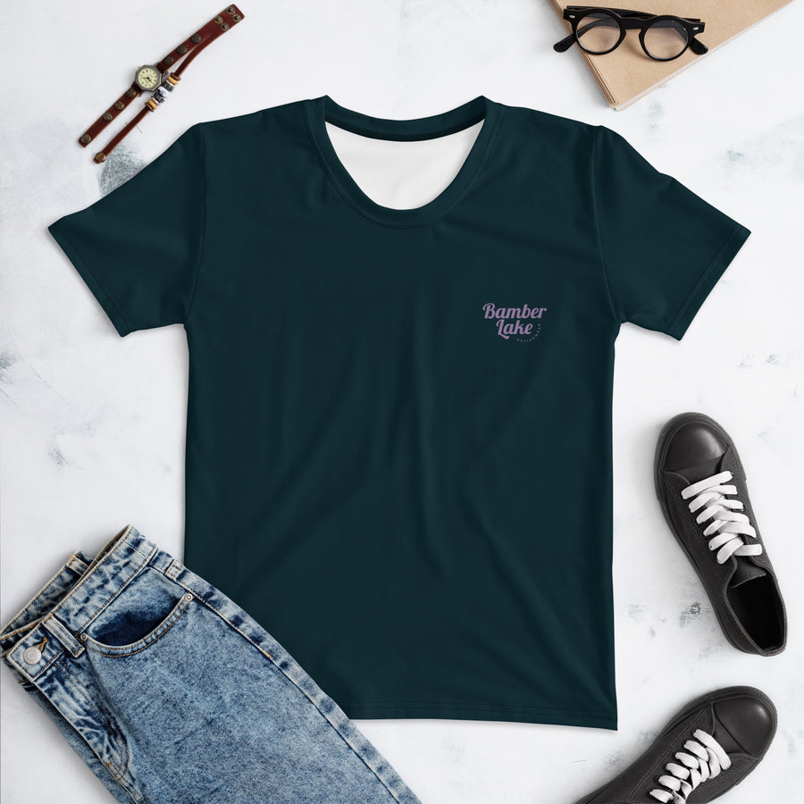 Women's-moisture-wicking-dark-green-tee