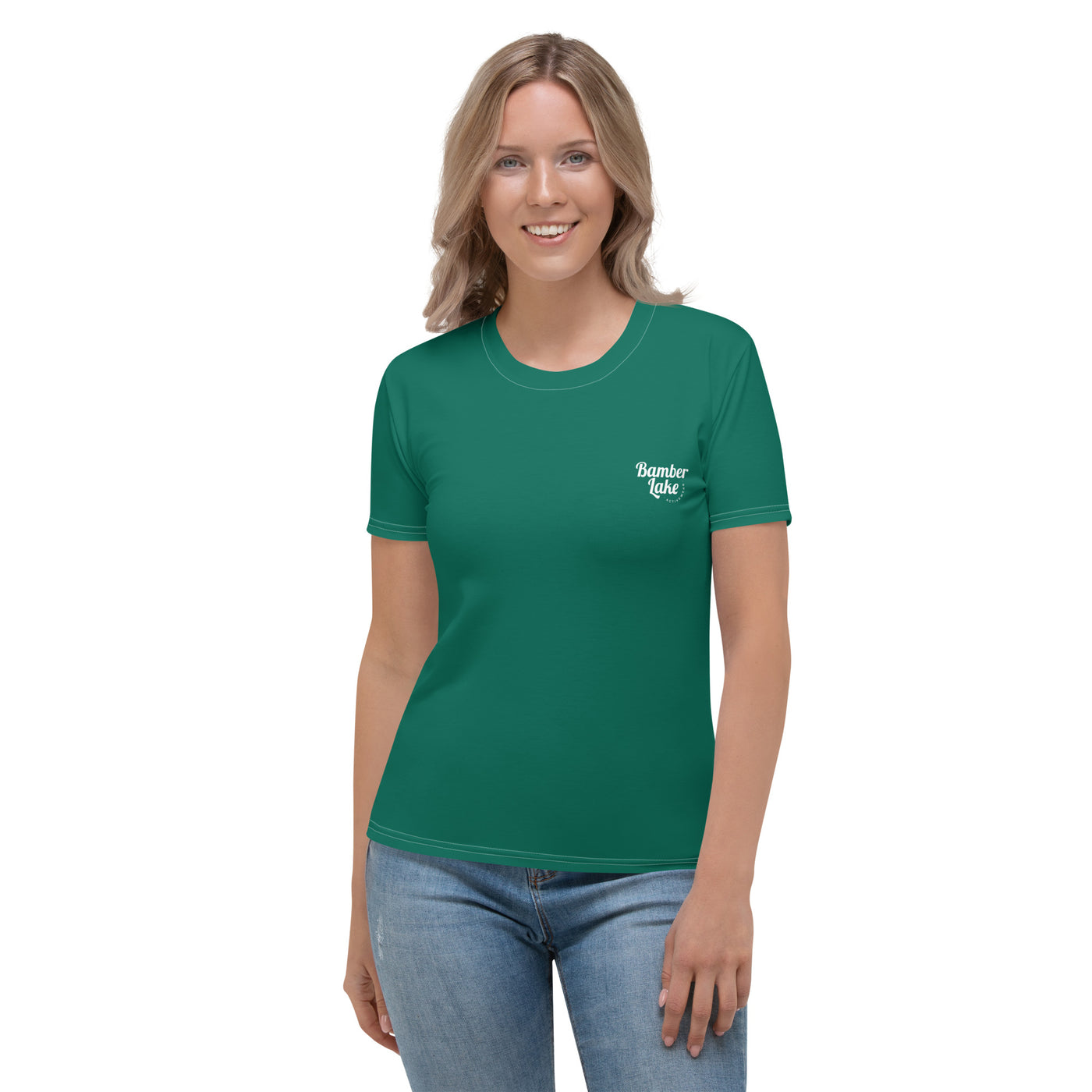 Women's-moisture-wicking-green-tee