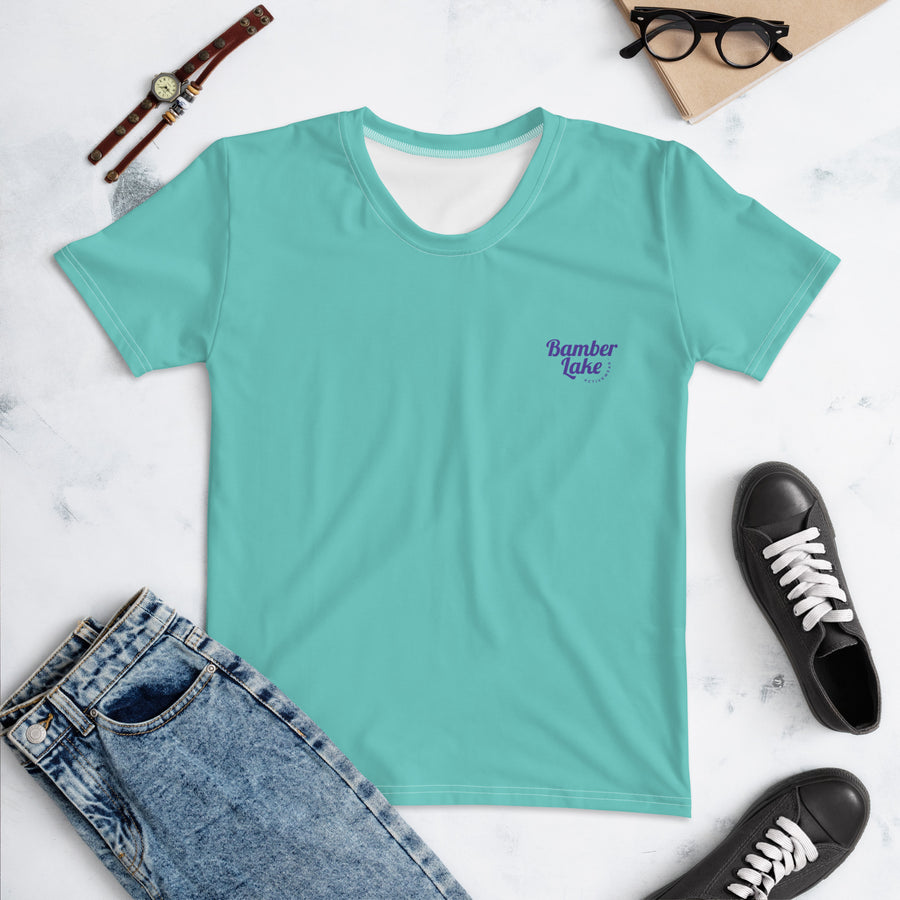 Women's-moisture-wicking-teal-tee