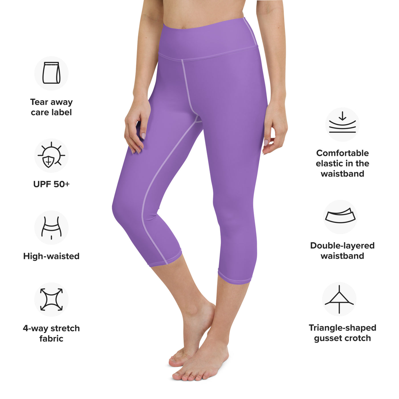 Women's-high-waisted-purple-capri