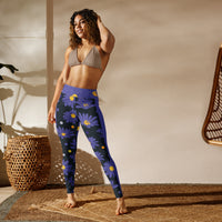 Women's-high-waisted-black-floral-yoga-leggings