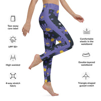 Women's-high-waisted-black-floral-yoga-leggings