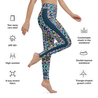 Women's-high-waisted-navy-blue-spin-wheel-yoga-leggings