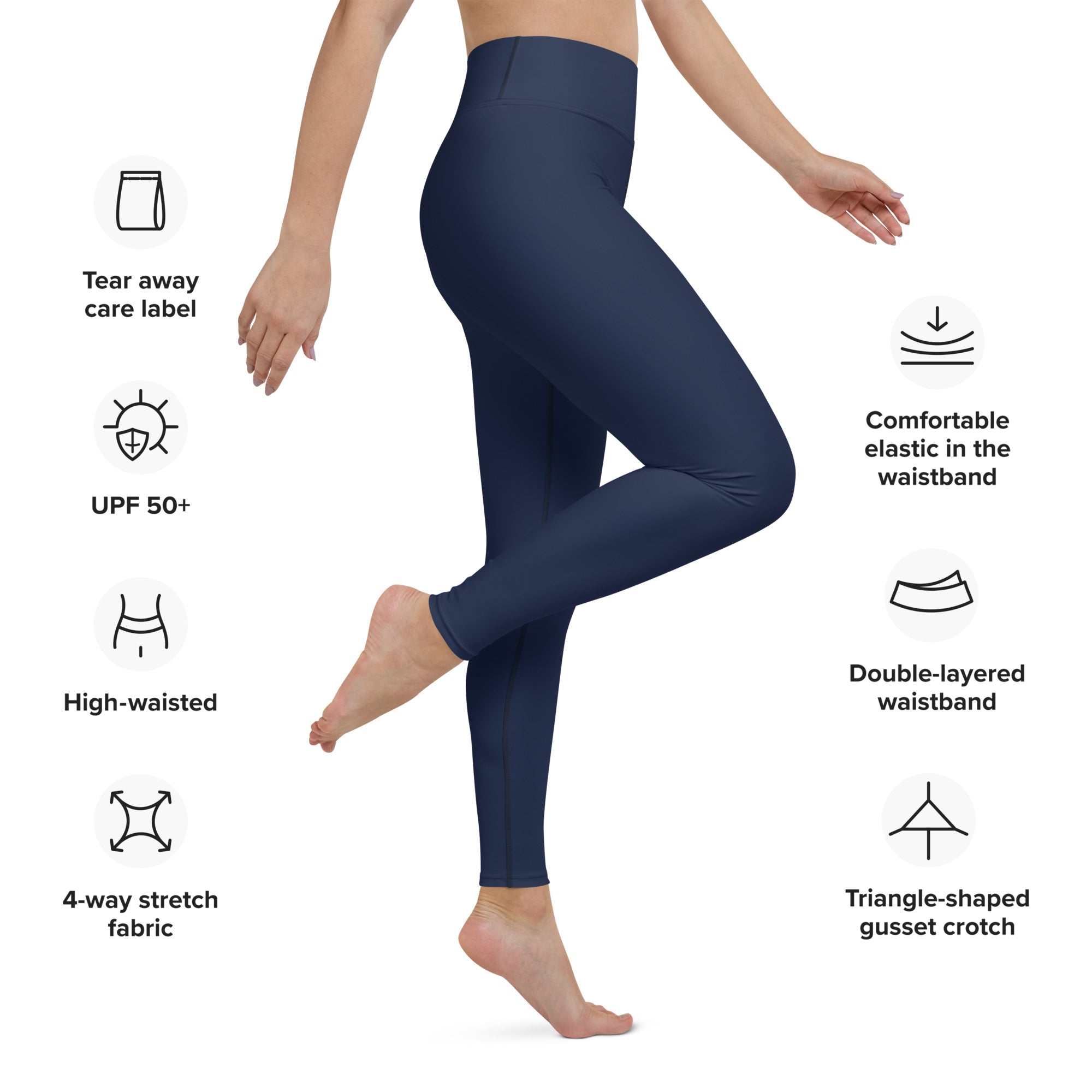 Women's-high-waisted-navy-blue-yoga-leggings