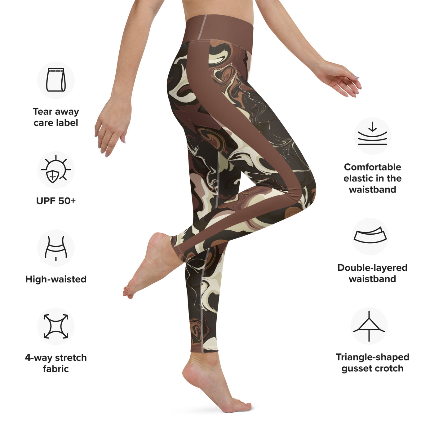 Women's-high-waisted-brown-green-white-mulitcolor-yoga-leggings