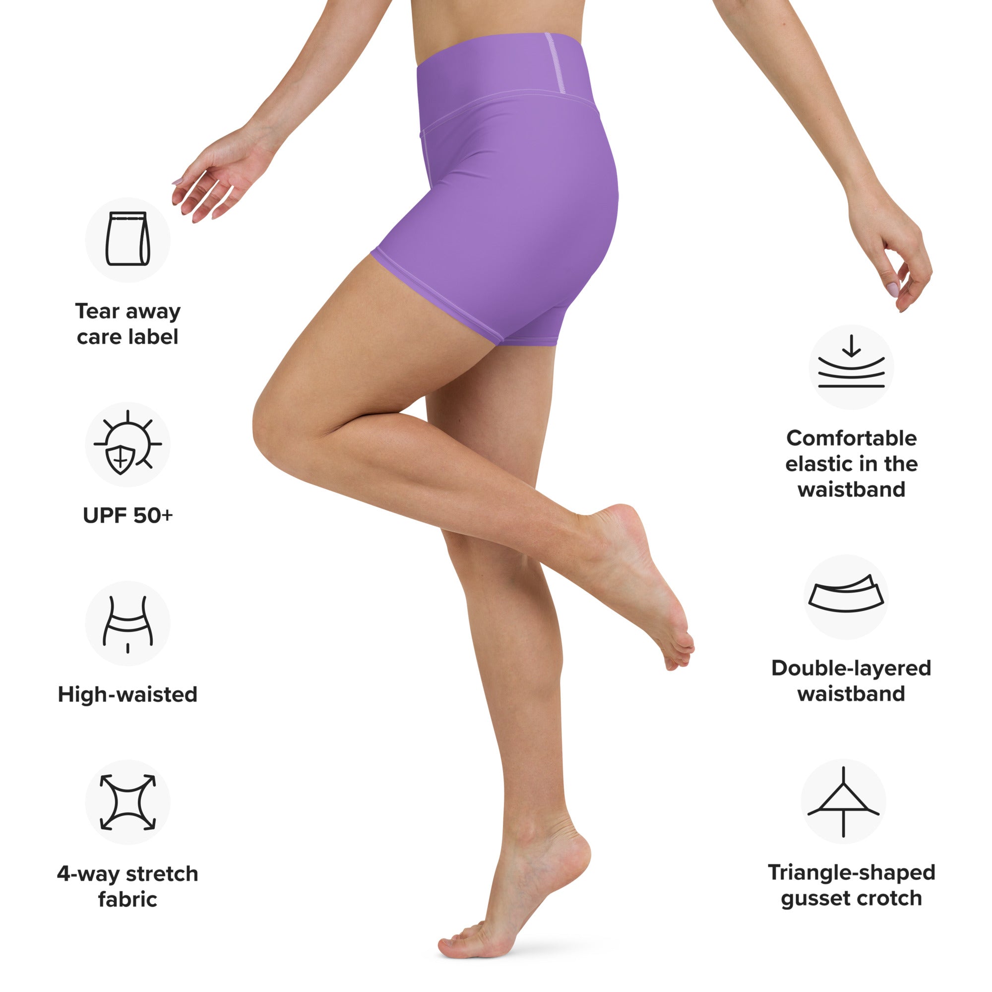 Women's-high-waisted-purple-yoga-shorts