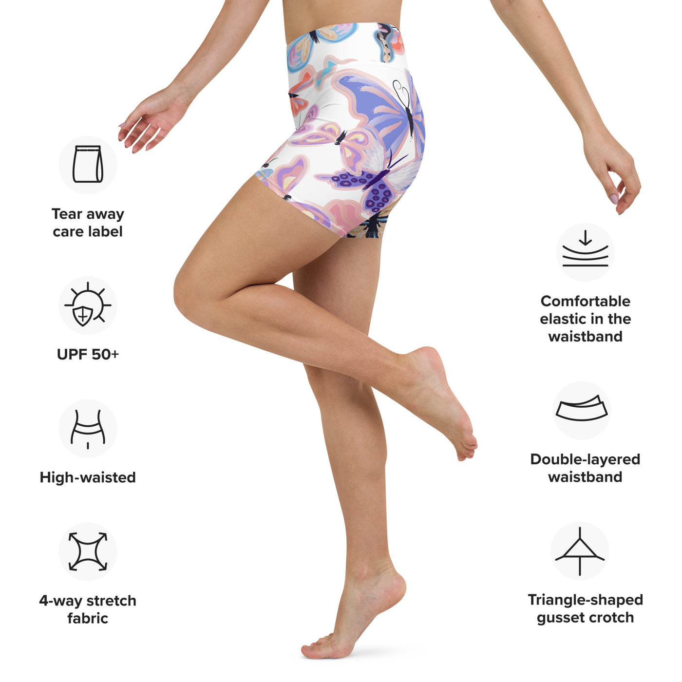 Women's-high-waisted-butterfly-yoga-shorts