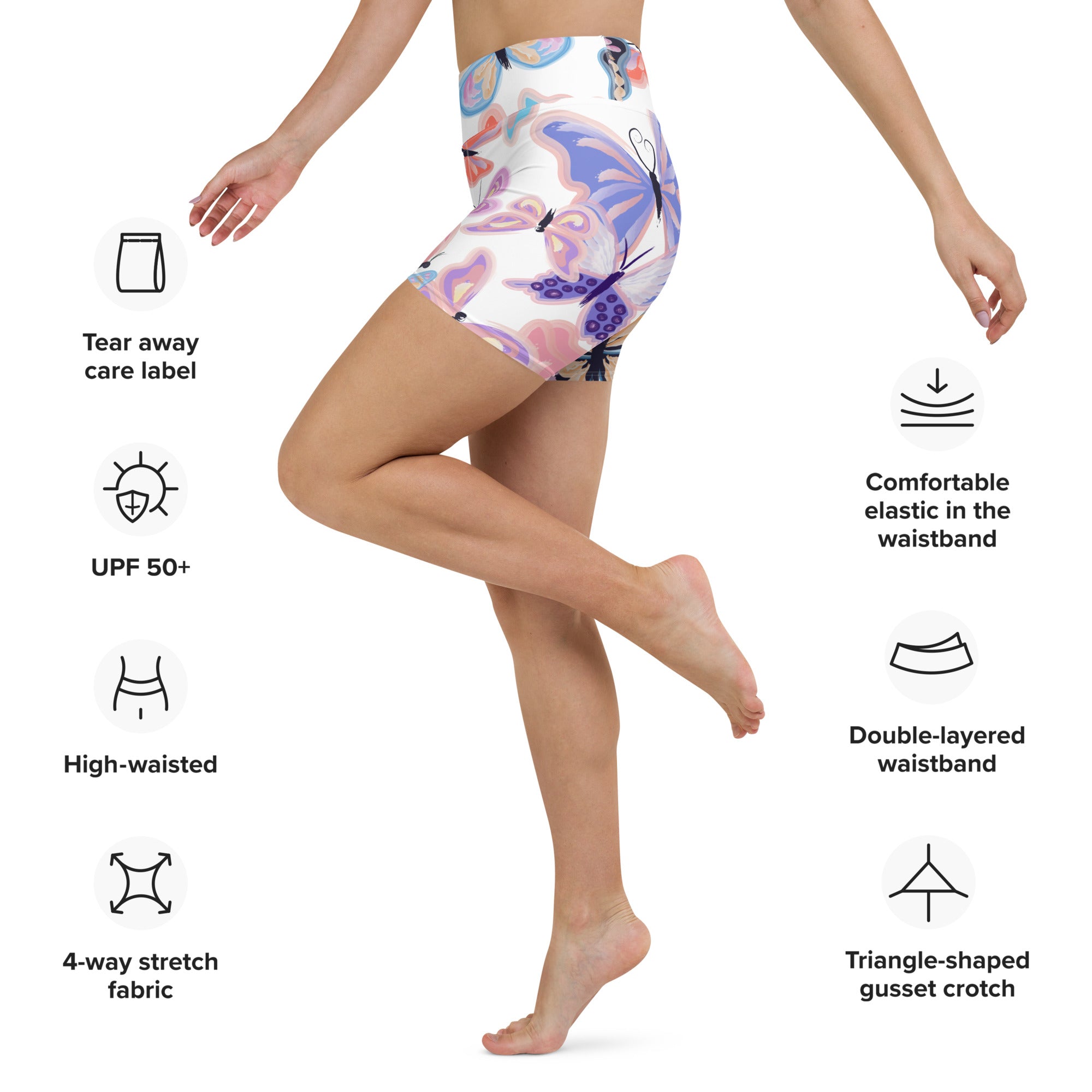 Women's-high-waisted-butterfly-yoga-shorts